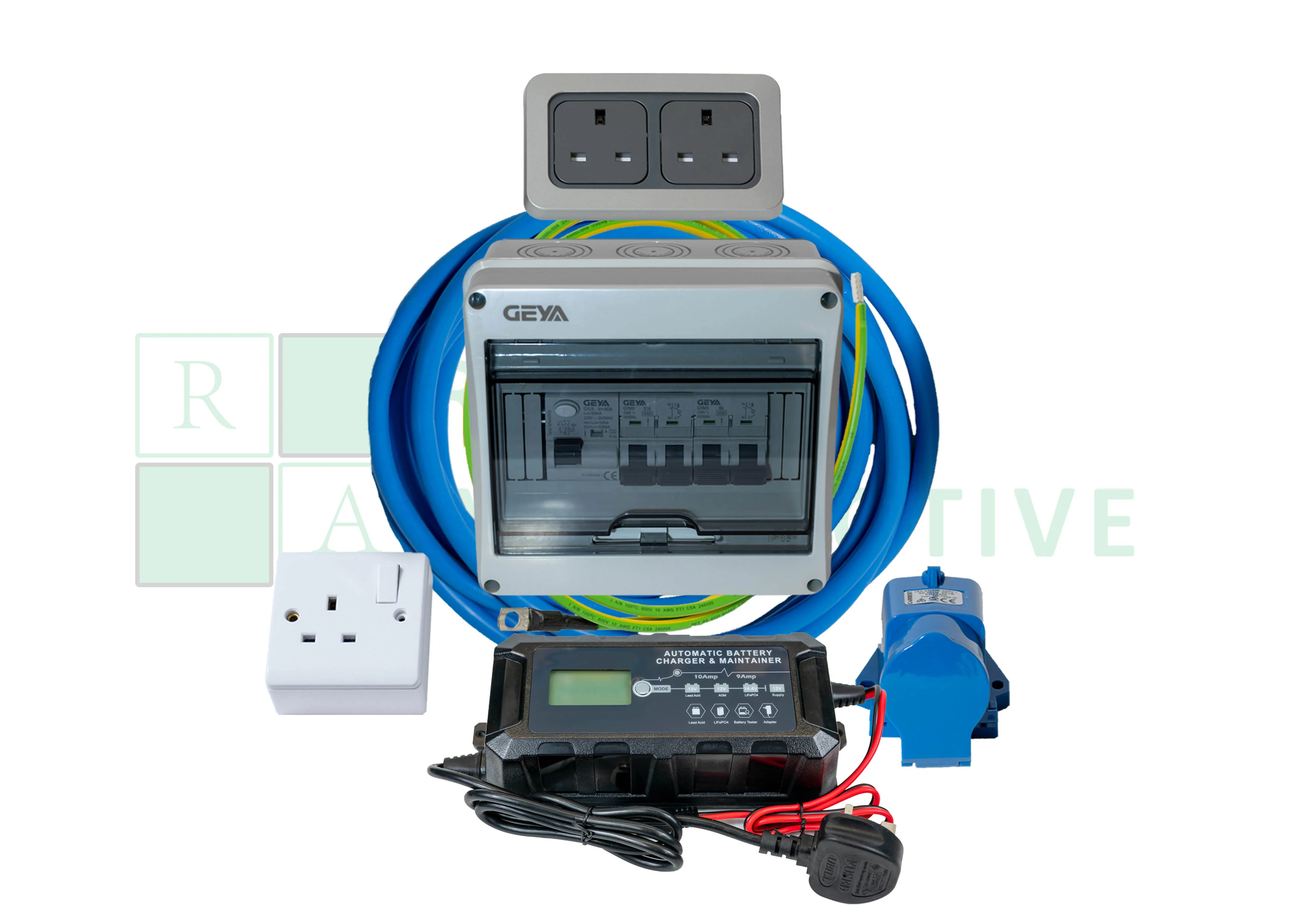 Electrical Mains 240V 10A 2-Way RCD & MCB Hook Up Kit - Image 2