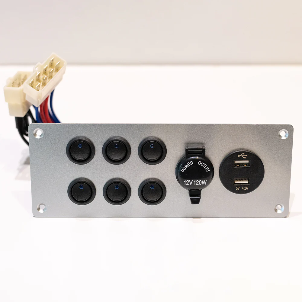 6-Switch Control Panel 12V - Brushed Silver - Image 2