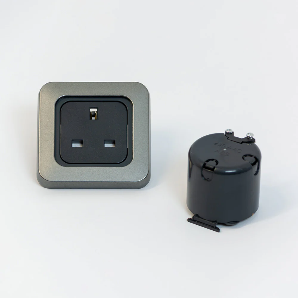 C-line Modular System Mains 240V Socket + Back Box - Image 2