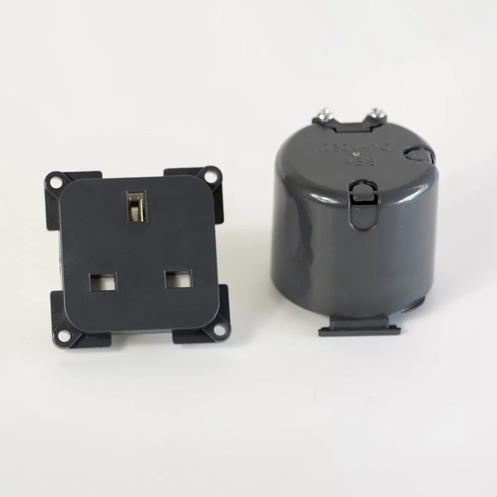 Double C-line Modular System Mains 240V Socket + Back Box - Image 2
